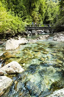 South America, Chile, Patagonia, Decima Region, Puelo, Puelo River tributary in