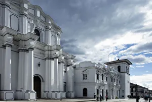 South America, Colombia, Cauca, Popayan, view of the colonial city center of Popayan