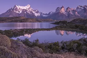 Images Dated 10th May 2016: South America, Patagonia, Chile, Torres del Paine National Park, reflection of the