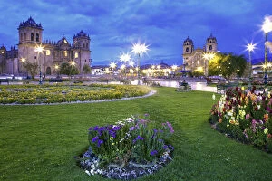 Images Dated 5th February 2013: South America, Peru, Cusco. The Plaza de Armas in Cusco showing the cathedral to the