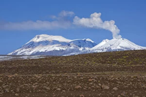 South America, Peru, smoking volcano near Chivay in southern Peru