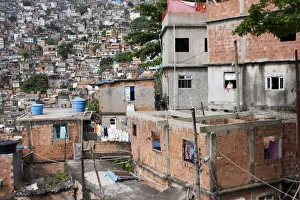 South America, Rio de Janeiro, Rio de Janeiro city, view of breeze block houses in
