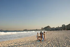 South America, Rio de Janeiro, Rio de Janeiro city, girls in bikinis on Copacabana Beach