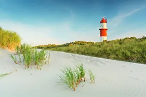 Ostfriesland Prints: South beach and Lighthouse on Borkum Island