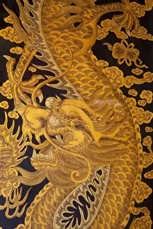 China Town Prints: South East Asia, Singapore, Thian Hock Keng temple in Chinatown, Detail of historic