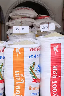 Images Dated 25th September 2013: South East Asia, Thailand, bags of Jasmine rice