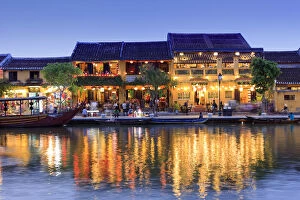 South East Asia, Vietnam, Hoi An, sino-portuguese shop houses overlooking the river