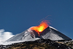 Beauty Prints: South-East crater of the Mount Etna covered with snow