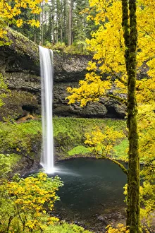 Oregon Prints: South Falls in Autumn, Silver Falls State Park, Oregon, USA