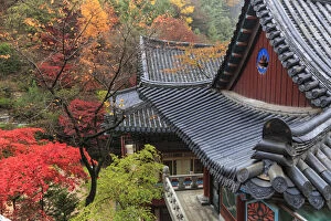 Images Dated 1st November 2014: South Korea, Chungcheongbuk-do, Danyang, Sobaeksan National Park, Guin-sa temple complex