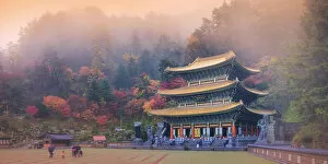 Images Dated 1st November 2014: South Korea, Chungcheongbuk-do, Danyang, Sobaeksan National Park, Guin-sa temple complex