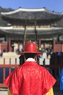 Gyeonbokgung Prints: South Korea, Seoul, South Korea, Seoul, Gyeonbokgung Palace, Gate Guard Changing Ceremony