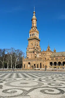 South Tower in Plaza de Espana, Seville, Andalusia, Spain