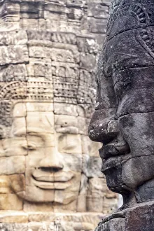 Images Dated 15th May 2018: Southeast Asia, Cambodia, Siem Reap, Angkor temples. The Buddhist temple of Bayon