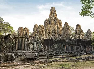 Images Dated 15th May 2018: Southeast Asia, Cambodia, Siem Reap, Angkor temples. The Buddhist temple of Bayon