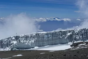 The Southern Icefields of Mount Kilimanjaro, viewed from near the summit, Tanzania