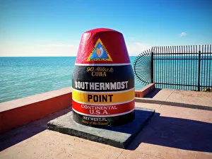 Conch Republic Prints: Southern Most Point, Key West, Florida, USA