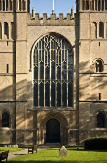 Midlands Prints: Southwell, England. The west front of the Norman minster