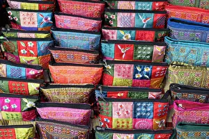 Markes Prints: Souvenir bags in the market at uang Prabang (ancient capital of Laos on the Mekong river)