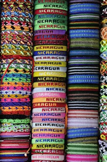 Images Dated 2nd May 2012: Souvenir Bracelets in Market, Granada, Nicaragua, Central America