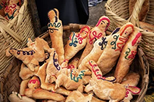 Images Dated 4th May 2023: Souvenir Bread on display, Dia de los Muertos, Otavalo Cemetery, Imbabura, Ecuador
