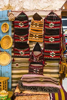 Images Dated 5th April 2019: Souvenir camel bags for sale, Souk Waqif, Doha, Qatar