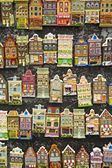 Souvenir fridge magnets at flower market, Amsterdam, Netherlands