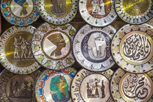 Cairo Prints: Souvenir plates for sale, Khan el-Khalili bazaar (Souk), Cairo, Egypt