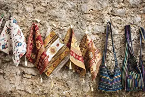 Souvenir textiles for sale, Pocitelj, Bosnia & Hercegovina
