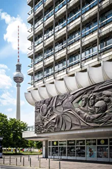 Soviet era wall mural, Alexanderplatz, Alexanderplatz, Berlin, Germany