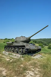 Slovakian Prints: Soviet Red Army tank, Dukla battlefield memorial park, Kapisova, Presov, Slovakia