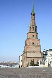 Images Dated 10th April 2008: Soyembika Tower in Kazan Kremlin, UNESCO World Heritage Site, Tatarstan, Russia
