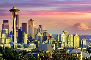 Space Needle Prints: Space Needle, Skyline of Seattle Downtown