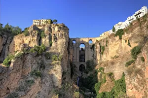 Images Dated 6th July 2012: Spain, Andalucia, Ronda, Ronda Village and Ponte Nuovo Bridge