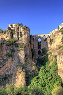 Images Dated 6th July 2012: Spain, Andalucia, Ronda, Ronda Village and Ponte Nuovo Bridge