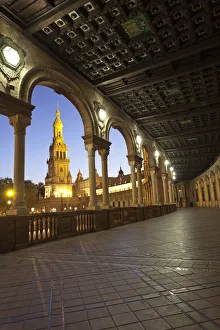 Andalucian Prints: Spain, Andalucia, Sevilla, Plaza de Espana