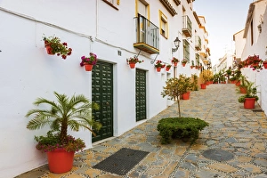 Images Dated 11th June 2015: Spain, Andalusia, Estepona, Old town, Colourful street
