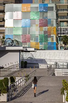 Modern Art Prints: Spain, Andalusia, Malaga, Lateral view of the Pompidou Centre