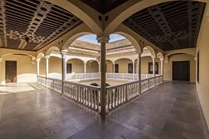 Picasso Prints: Spain, Andalusia, Malaga, View of first floor of the Picasso Museums courtyard