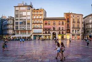Spain, Andalusia, Malaga, View of Plaza de la ConstituciAA┬│n in the town centre