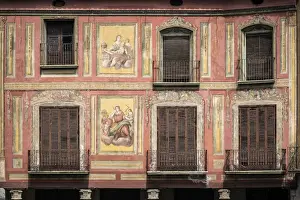 Paintings Prints: Spain, Aragon, huesca, Graus, Details of Graus main square houses