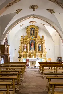 Teruel Prints: Spain, Aragon, Mirambel, The church inside the cloistered monastery of the Augustinian