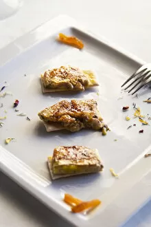 Images Dated 1st October 2020: Spain, Aragon, Mora de Rubielos, Truffled caramelised mi-cuit fois gras upon crunchy