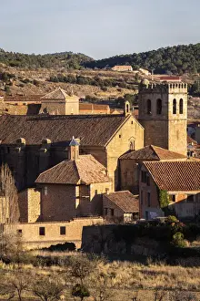 Saint Mary Prints: Spain, Aragon, Mora de Rubielos, View of the Ex-colegiata de Santa Maria