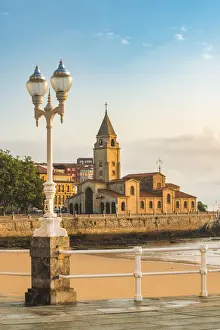 Spain, Asturias, Gijon. St Peters Church in Cimavilla (old town) district