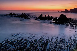 Images Dated 31st May 2023: Spain, Asturias, Playa de la Gueirua, beach near Gueirua village