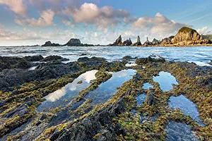 Images Dated 31st May 2023: Spain, Asturias, Playa de la Gueirua, beach near Gueirua village