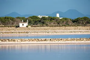 Spain, Balearic Islands, Formentera, Salines d'en Marroig, Landscape of the Marroig saltworks