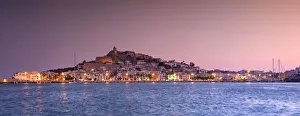Spain, Balearic Islands, Ibiza, view of Ibiza old town (UNESCO site), and Dalt Vila