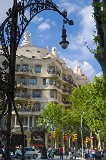 Gaudi Prints: Spain, Barcelona, Casa Mila (La Pedrera) by Antoni Gaudi